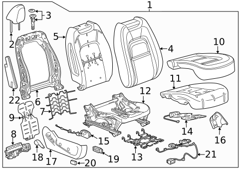 Passenger Seat Components for 2019 Chevrolet Colorado #0