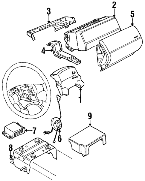 Air Bag Components for 1997 Volkswagen Passat #0