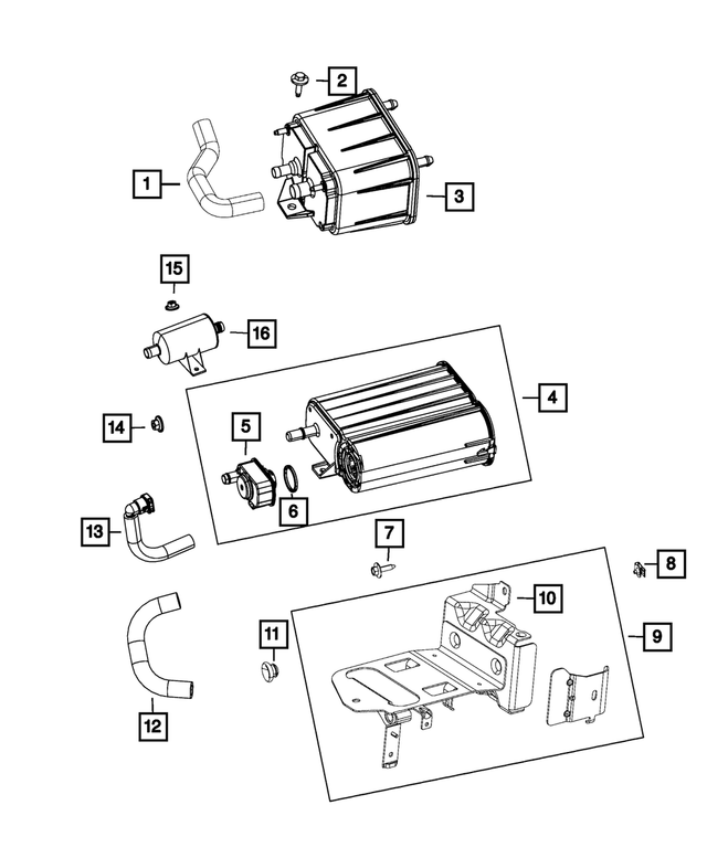 52121512AG - Emission Controls: Leak Detection Pump Filter Bracket for Mopar Image image