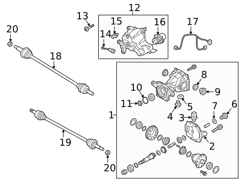 Axle & Differential for 2020 Hyundai Santa Fe #0