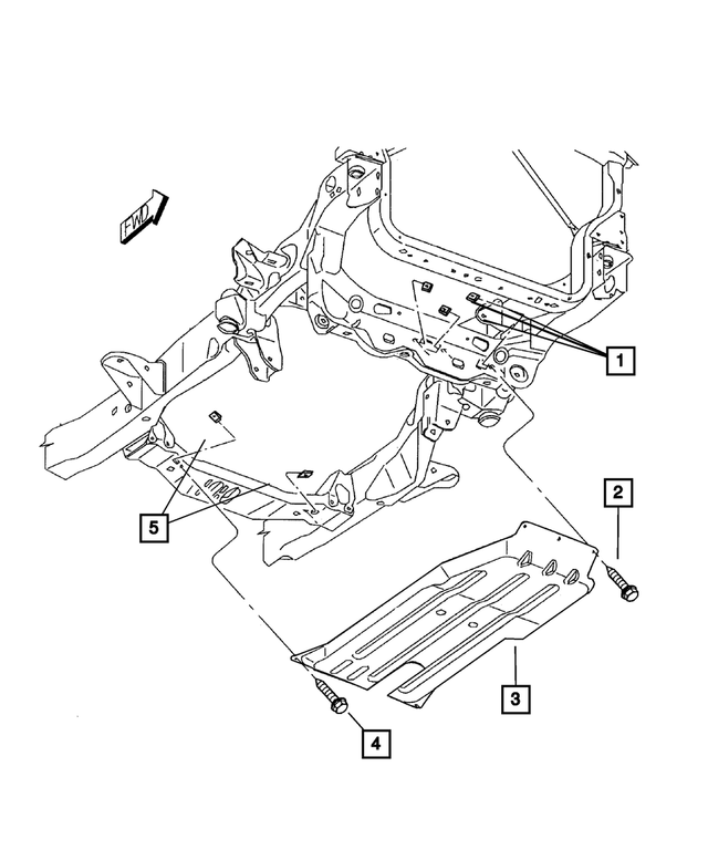 5104700AA - Front Suspension &amp; Drive: Front Skid Plate for Mopar Image