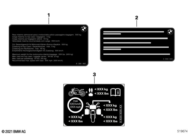 71247108589 - Parts and Accessories for Engine / Chassis: Instruction Notice, Payload -  for BMW-Motorrad Image