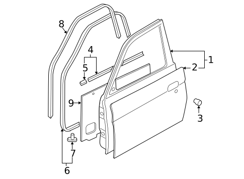 Door & Components for 1997 Mitsubishi Montero Sport #0