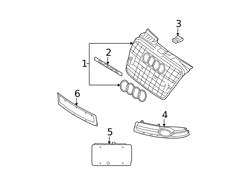 Grille & Components for 2006 Audi A4 Quattro #0