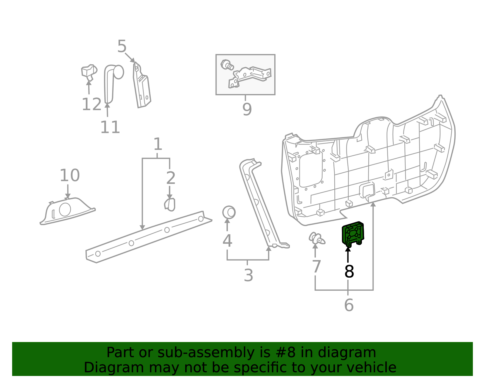 69321-0E040-E0 - Lift-Gate Trim Cap 2010-2013 Toyota Highlander | Longo ...