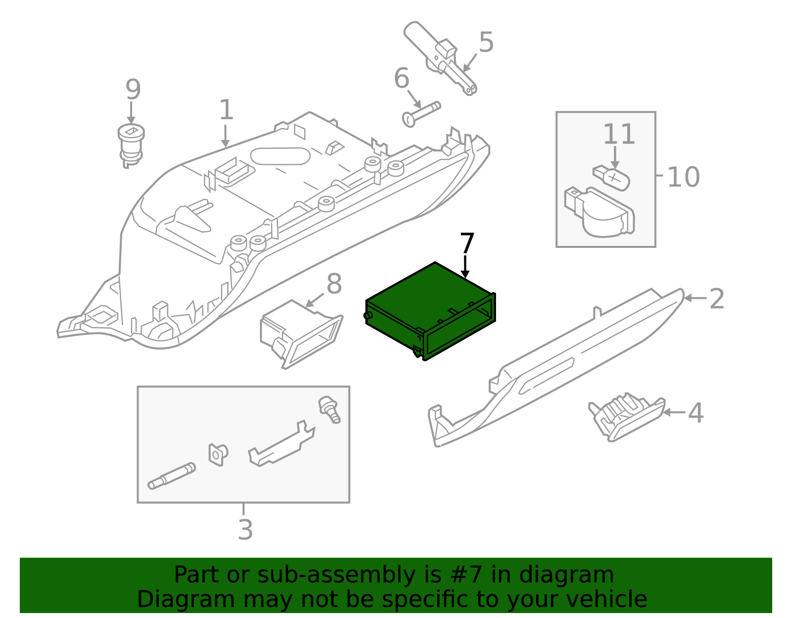 Buy Audi OEM Glove Box Storage Compartment | PN 8T08579254PK