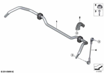 31306888445 - Front Axle: Anti-Roll Bar, Front for BMW: 228i, 228iX, M235iX, X2 28i, X2 28iX, X2 M35iX Image
