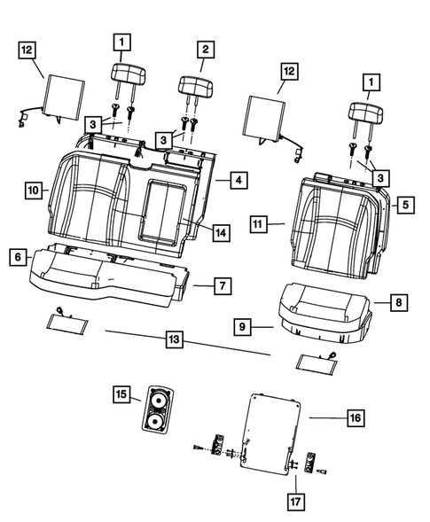 Rear Seats - Second Row for 2013 Ram 3500 #1