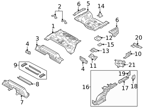 Rear Floor & Rails for 2011 Suzuki Kizashi #0