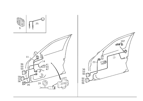 Door Cable Harnesses & Protective Hoses for 1997 Mercedes-Benz C280 #0