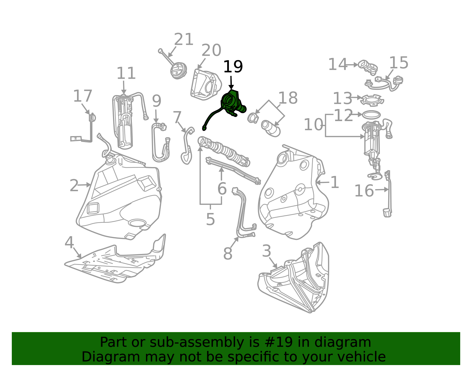2006-2013 GM Fuel Tank Filler Vent Pipe 20908865 GM | GMPartsDirect.com