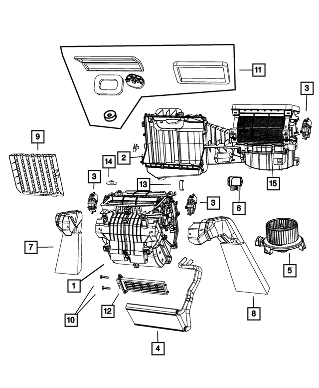 68232367AA - : A/c And Heater Housing for Mopar Image
