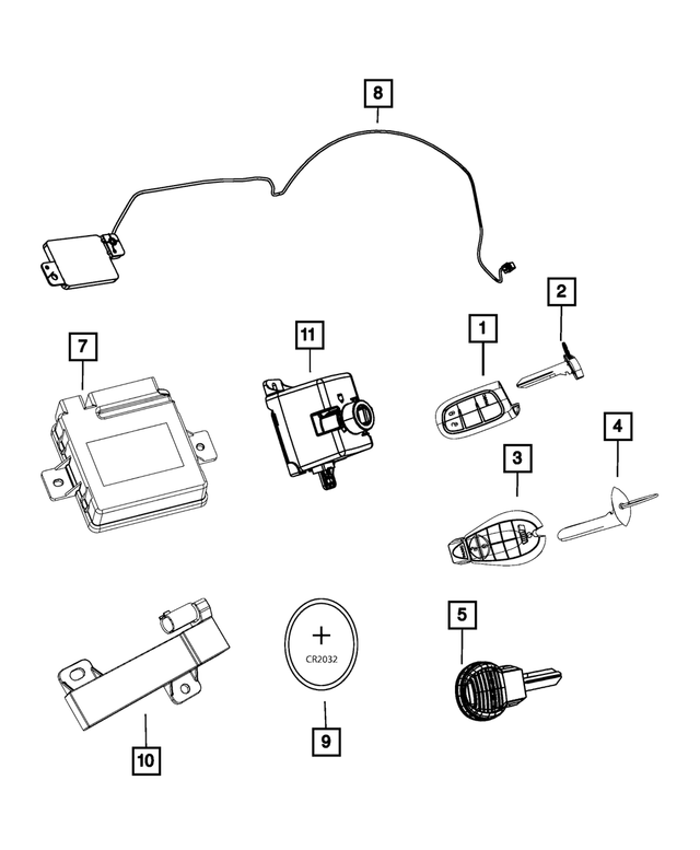 56046954AE - Electrical: Integrated Key Fob Transmitter for Mopar Image image