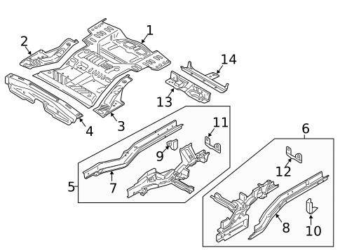 Rear Floor & Rails for 2020 Lincoln Nautilus #0