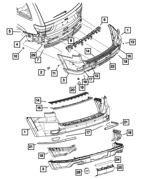Rear Bumper and Fascia for 2019 Jeep Grand Cherokee #0