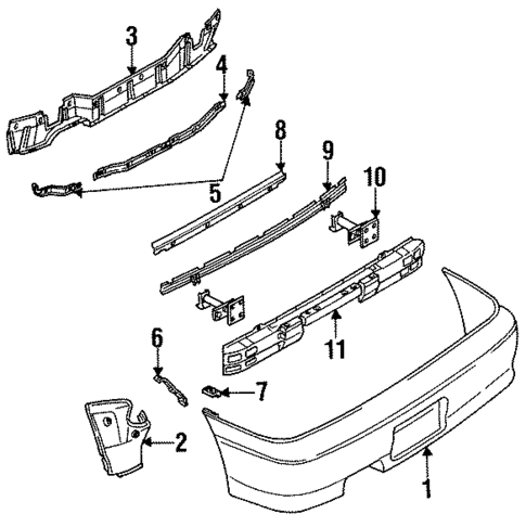 Bumper & Components - Rear for 1993 Isuzu Stylus #0