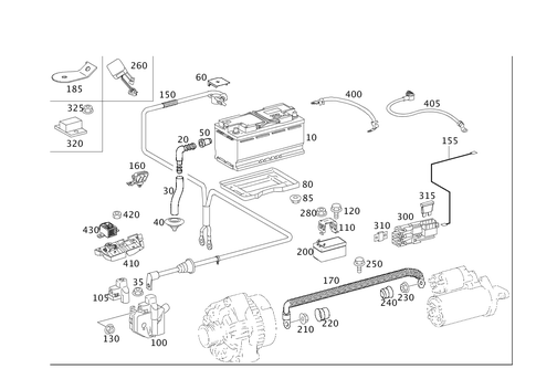 Battery, Starter/Alternator Cable for 2008 Mercedes-Benz GL550 #0