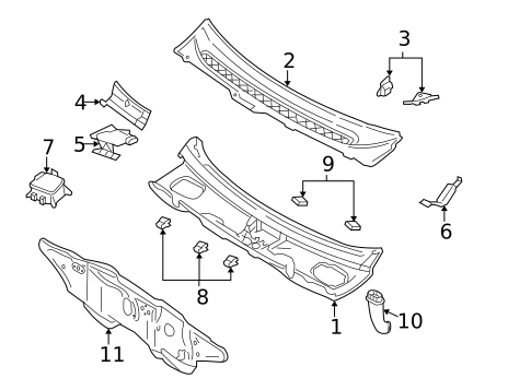 Cowl for 2005 Ford Five Hundred #0