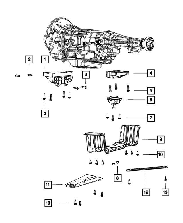4578844AA - 65RFE; 6-Speed; Automatic Transmission: Transmission Mount Bracket for Mopar Image image