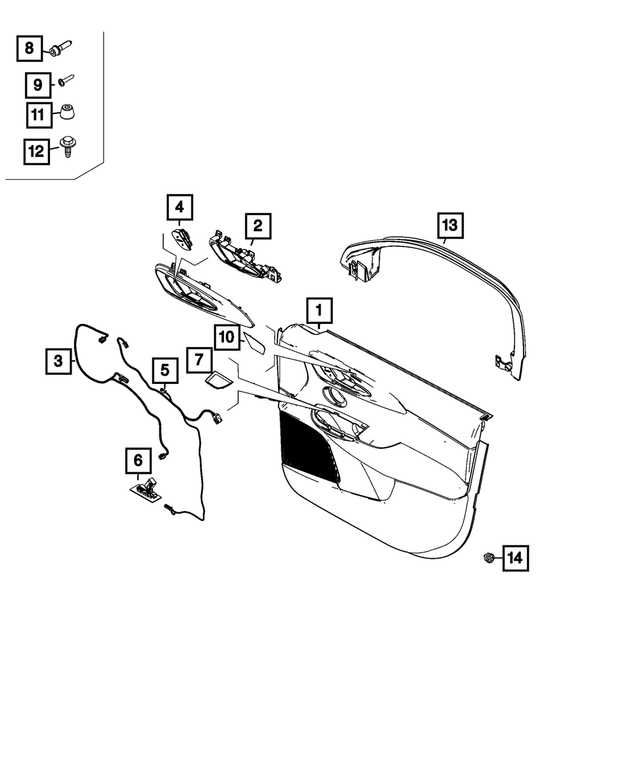 7QP59U8TAA - : Front Door Trim Panel, Left for Mopar Image