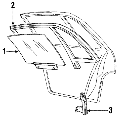 Glass - Rear Door for 1993 Buick Park Avenue #0
