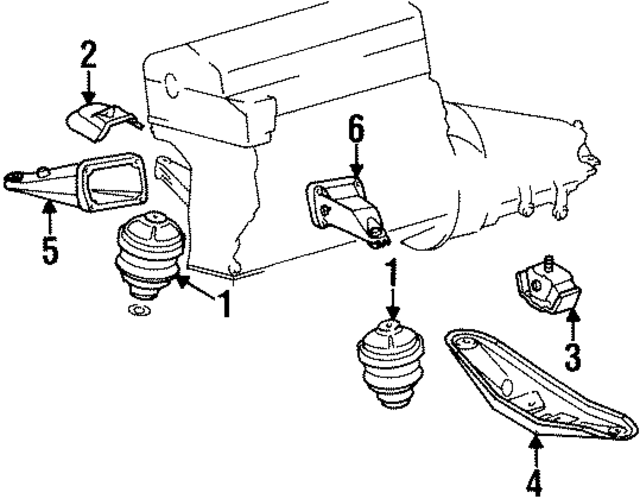 1242401917 - Engine: Front Insulator for Mercedes-Benz Image