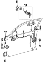 6921016120 - Body: Handle, Outside for Toyota: Paseo, Tercel Image