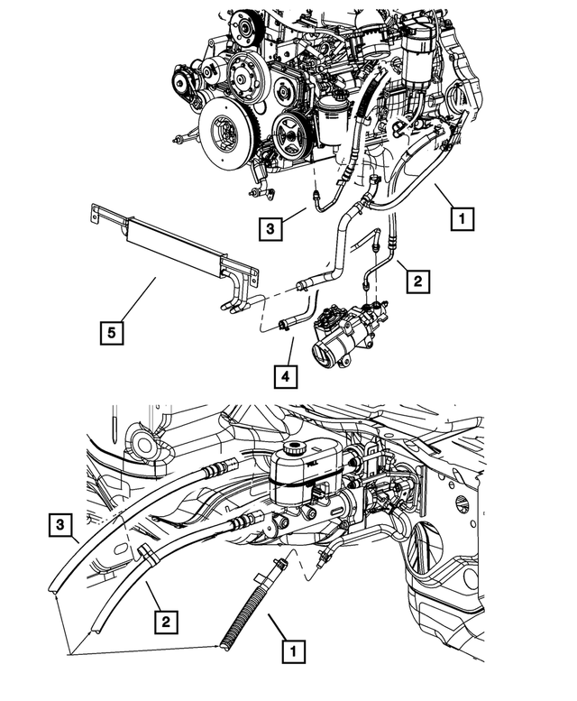 68035282AF - Steering: Power Steering Pressure Hose for Mopar Image