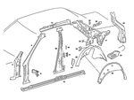 2016301510 - Side Panels: Pillar for Mercedes-Benz: 190, 190D, 190E Image