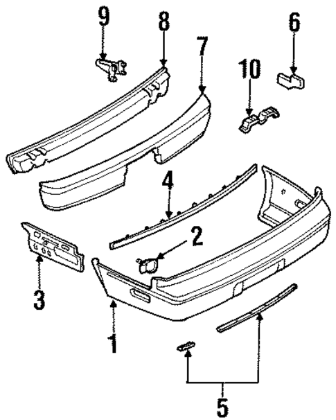 Bumper Assembly - Rear for 1990 INFINITI Q45 #0