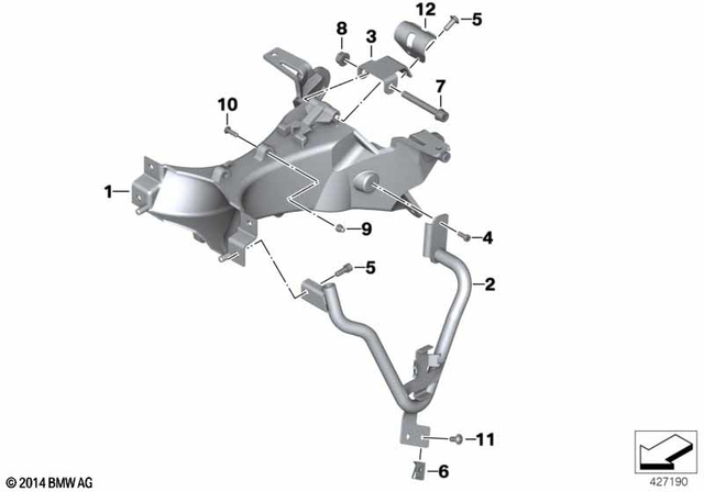 46637672200 - Frame and Mounting Parts: Fairing Bracket -  for BMW-Motorrad Image