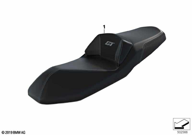 77345A0C7F3 - Ergonomics &amp; Comfort: Low-Profile Bench Seat - Black for BMW-Motorrad Image