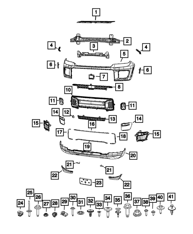 68545003AA - Frame, Bumper and Fascia: Fascia Applique for Mopar Image