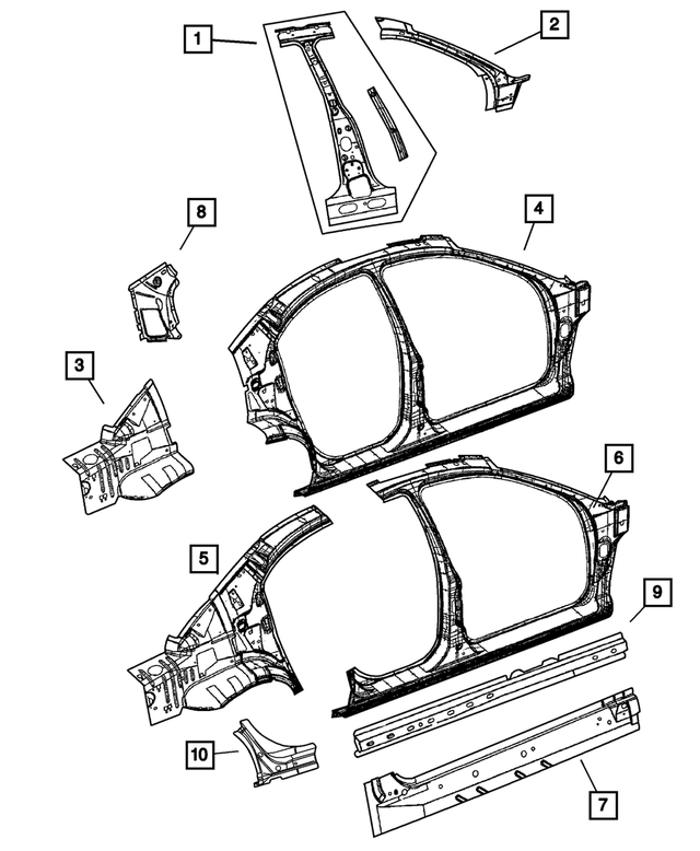 4814843AF - Body Sheet Metal Except Doors: Wheelhouse Panel, Left for Mopar Image