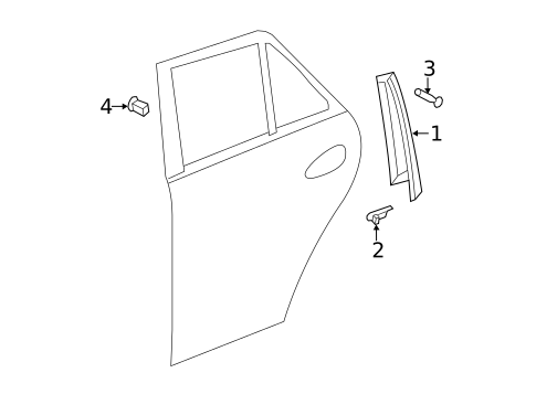 Exterior Trim - Rear Door for 2015 Mercedes-Benz ML400 #0