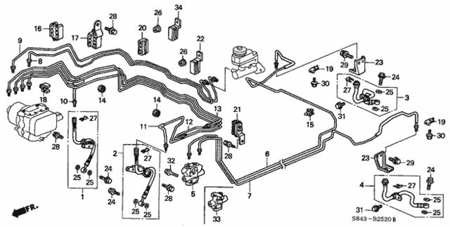 Brake Lines (V6) (ABS) for 2001 Honda Accord #0