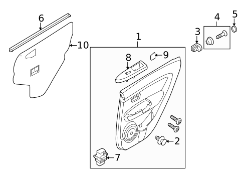 Interior Trim - Rear Door for 2013 Kia Soul #0