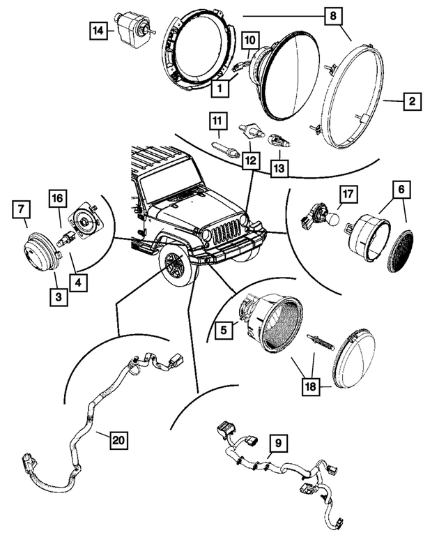 68027540AC - : Headlamp Wiring for Mopar Image