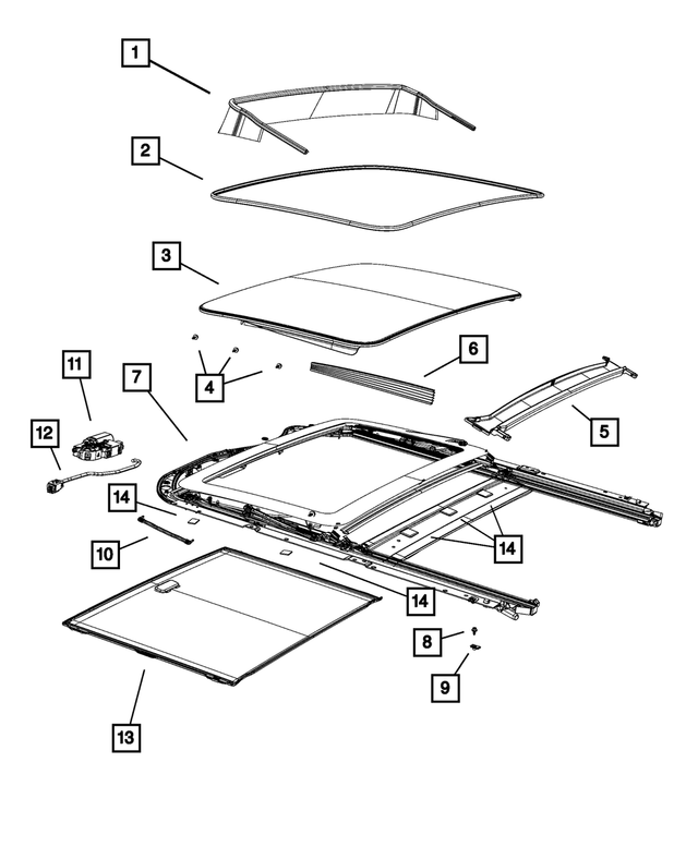 68346651AA - Body Sheet Metal Except Doors: Sunroof Wind Deflector for Mopar Image