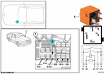 61368366646 - Vehicle Electrical System: Relay, Dual N/O, Pastellorange for BMW Image