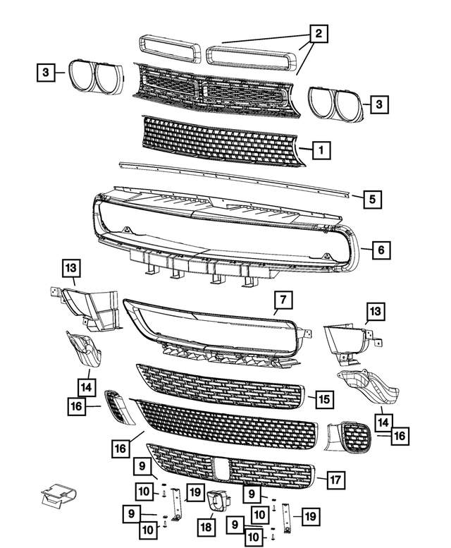 6SZ32RXFAA - : Radiator Grille for Mopar Image