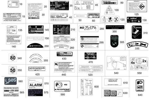 Type Plate, Guide Signs for 2021 Mercedes-Benz GLE580 #0
