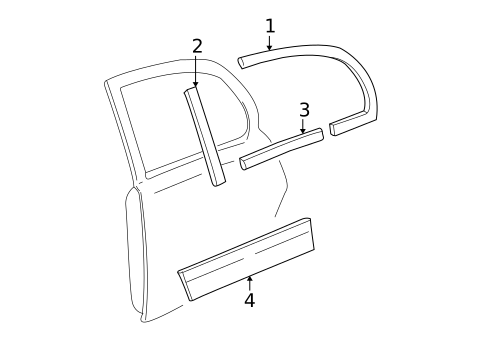 Exterior Trim - Rear Door for 2011 Lincoln Town Car #0