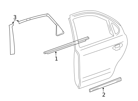 Exterior Trim - Rear Door for 2007 Ford Five Hundred #0