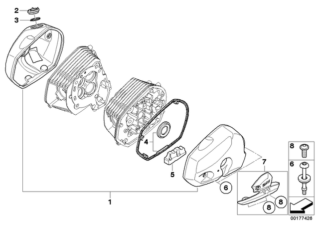 11127709704 - : Valve Cover, Carbon, Right for BMW-Motorrad Image