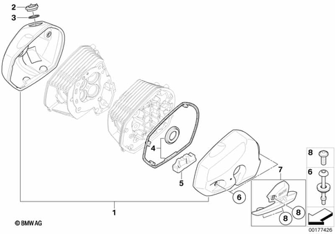 Cylinder Head with Cover for 2009 BMW-Motorrad HP2 Sport #1