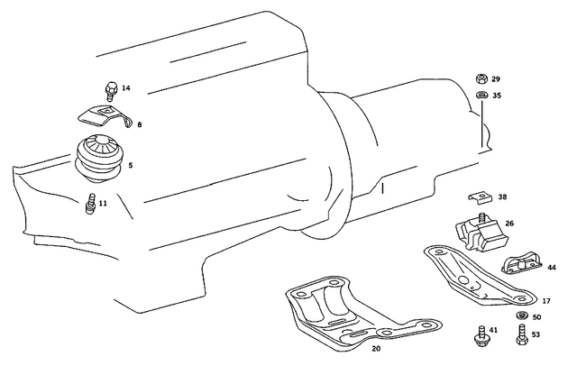 1242401717 - Engine Suspension: Engine Mount for Mercedes-Benz: 190D, 190E, 200D, 300CE, 300E, 300TE Image image