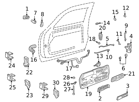 Front Door for 1995 Chevrolet K2500 Pickup #1