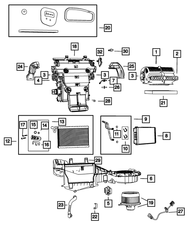 68224170AC - Air Conditioners and Heaters: A/c And Heater Housing for Mopar Image