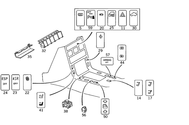 2028203910 - Electrical System: Switch for Mercedes-Benz Image image